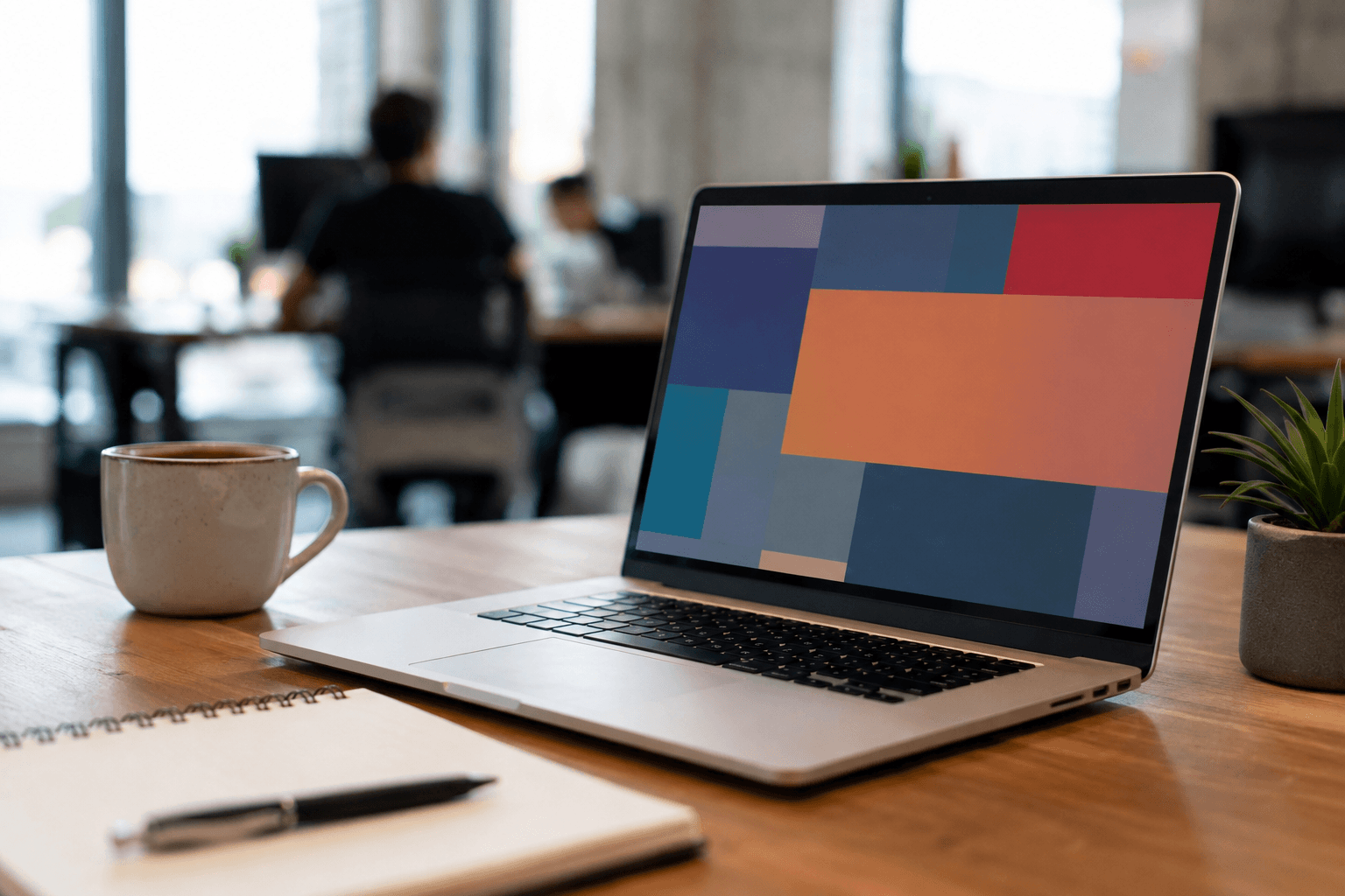 Laptop and workspace details from a product session