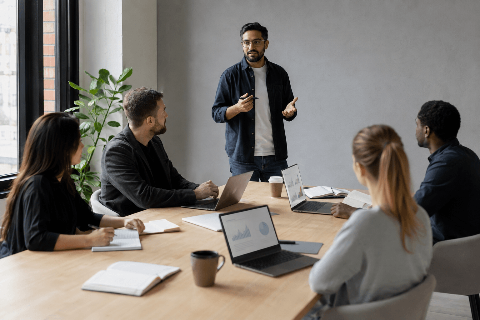 Snea Nair Inc team in a product review meeting