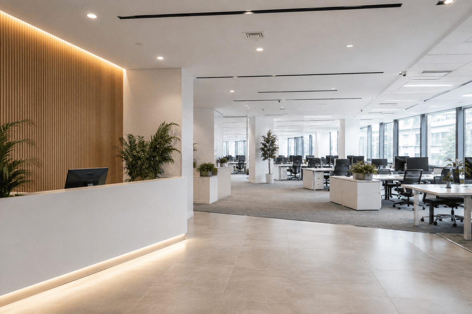 Bright interior of the Snea Nair Inc Lakewood office